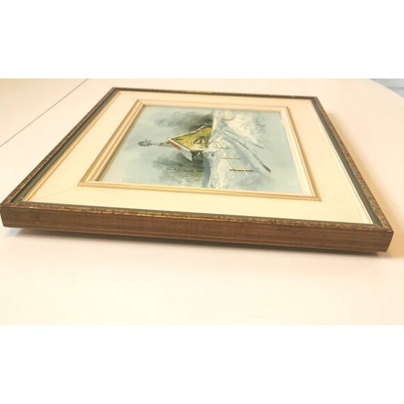 Vintage C. Gibbon Oil Painting Winter Barn Snow Scene Rustic Farmhouse Framed - Picture 9 of 10